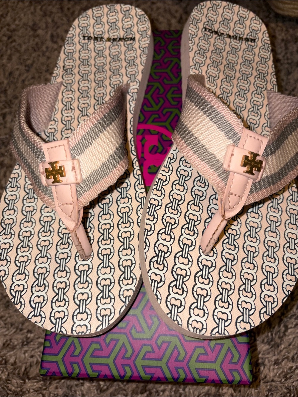Tory Burch Coastal Pink Flip Flops - Picture 2 of 4